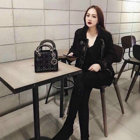 Túi xách nữ đeo chéo cầm tay Lady Satin họa tiết đính đá cao cấp