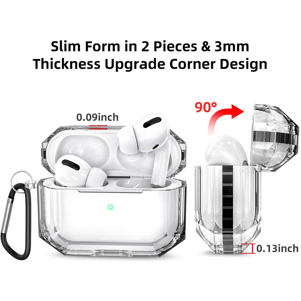 Vỏ Bảo Vệ Hộp Sạc Tai Nghe bluetooth Không Dây airpods 1 / 2 pro 3 2021 pro 2 2022 Bằng tpu Mềm Trong Suốt Phối Màu Tương Phản