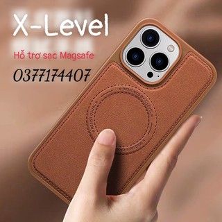 Ốp lưng X-Level da jacket cho iphone 14 Pro Max, 14 Plus, 14 Pro, 14 hỗ trợ sạc nhanh không dây Magsafe sang trọng