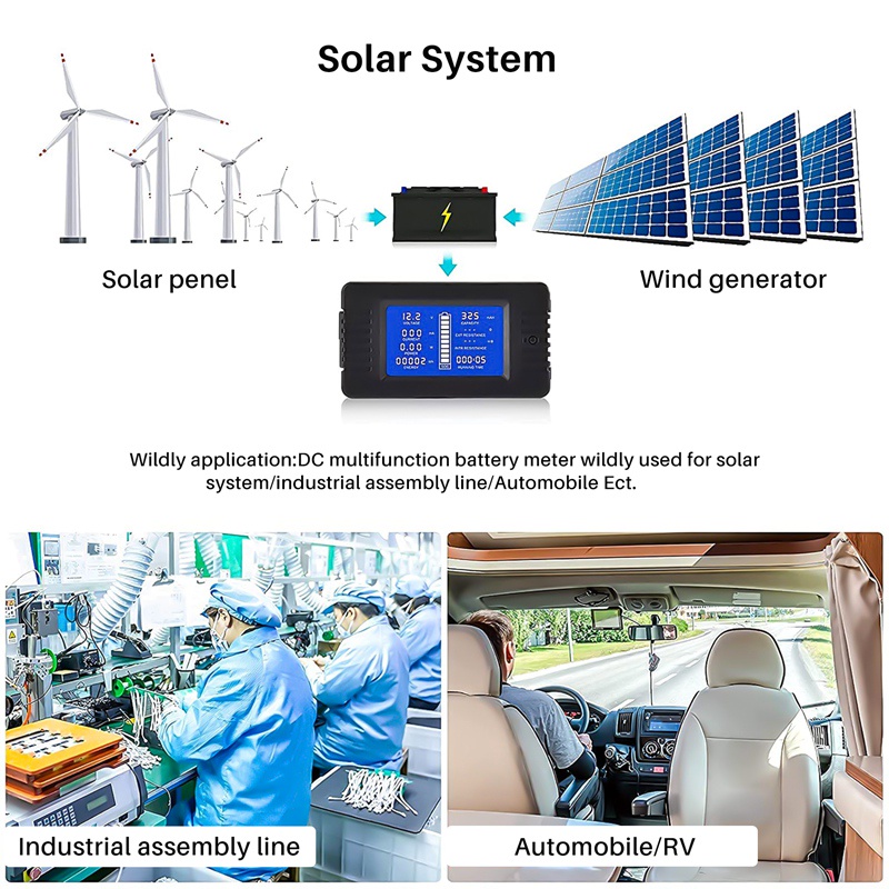 Vôn Kế Kỹ Thuật Số DC Màn Hình LCD Đa Năng Tiện Dụng Cho Xe Hơi 12V / 24V / 48V RV