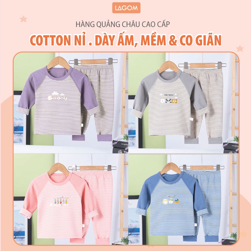 Đồ Bộ Bé Trai, Bé Gái Dài Tay Nỉ Dày Ấm | Bộ Nỉ Cho Bé Lagom