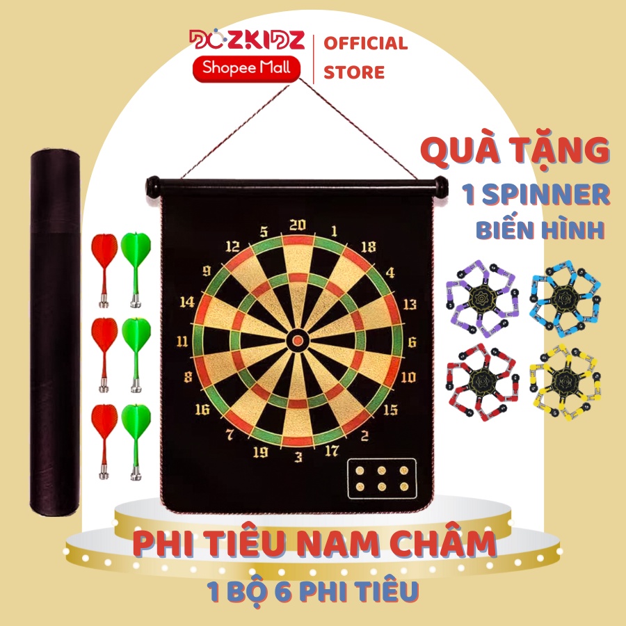 Bảng phóng phi tiêu, phi tiêu nam châm an toàn cho bé, đồ chơi giảm tress cho mọi lứa tuổi size 32x38cm - DOZKIDZ