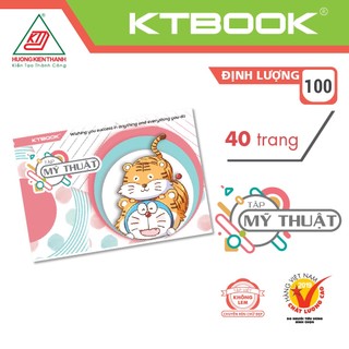 Gói 10 cuốn Tập Vẽ Mỹ Thuật cao cấp giá rẻ KTBOOK giấy trắng không lem ĐL 100gsm khổ A4 - 40 trang