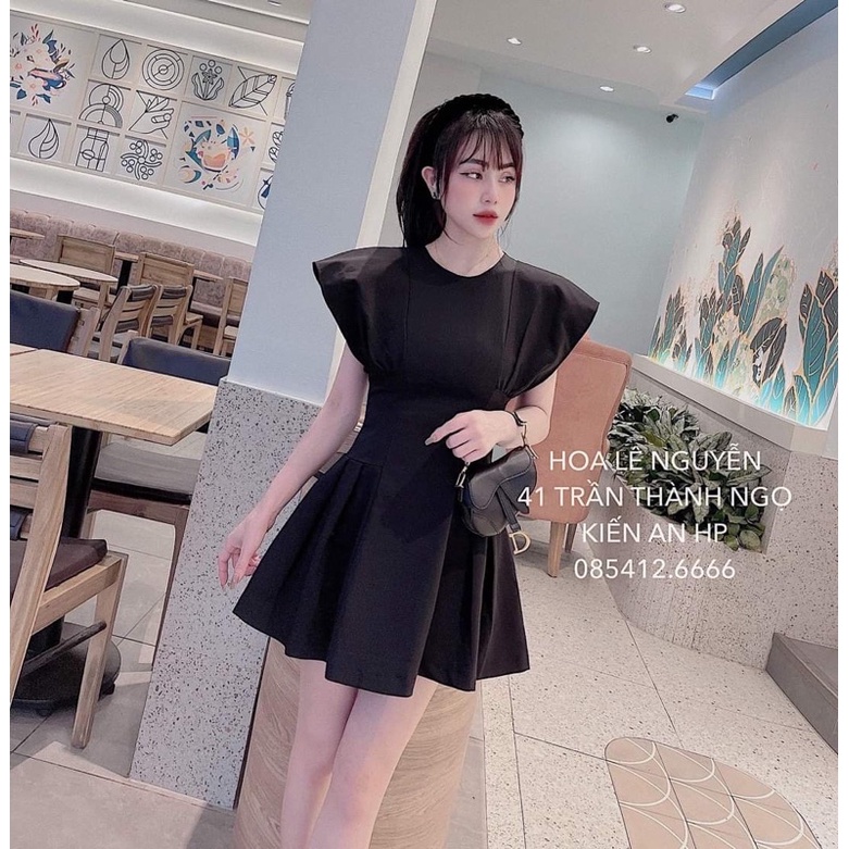 Váy chiết eo,đầm tay hến,đầm dáng xoè trên gối, hàng thiết kế chất đẹp