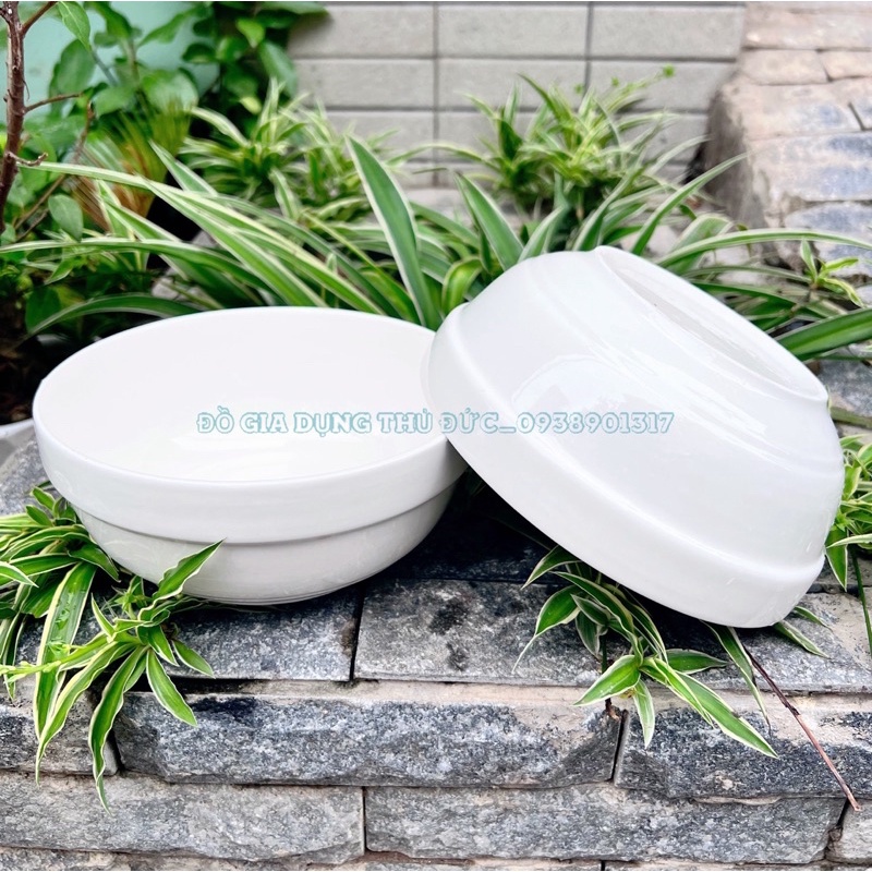 Tô sứ hoàng gia màu trắng có ngấn 7in (18cm)