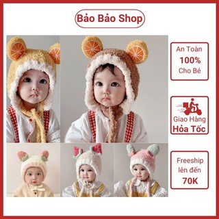 Mũ lông cừu Hoa Quả cực xinh cho bé yêu từ 6-36 tháng, nón len mềm mại, ấm áp cho bé