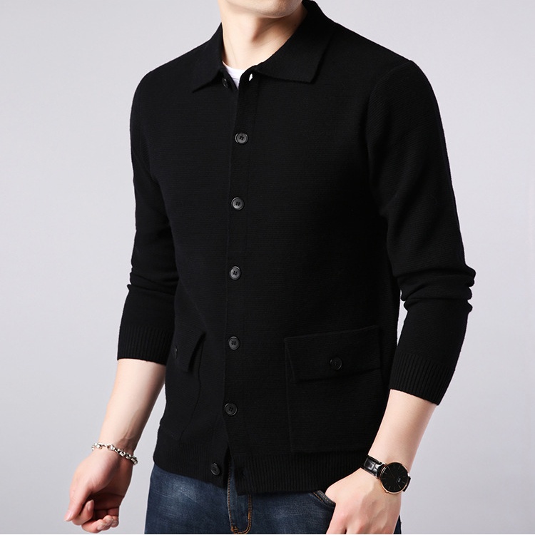 Áo Khoác Sweater Dày Dặn Tay Dài Phong Cách Doanh Nhân Cho Nam