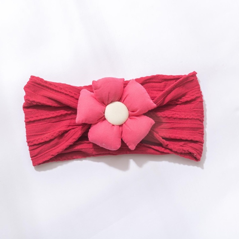 Turban vải mềm bản to nơ phồng cho bé gái
