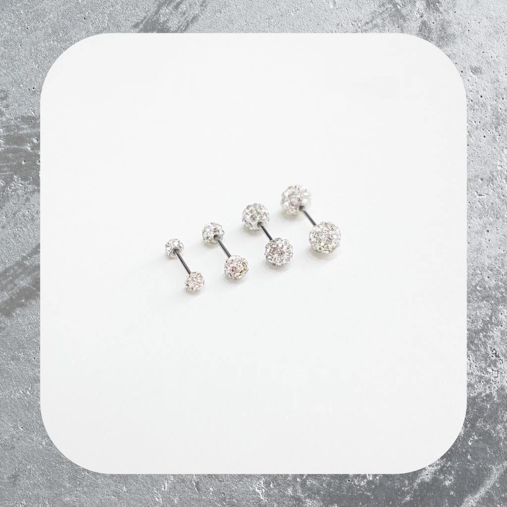 Khuyên Tai 2 Đầu Bi Đính Đá Nhỏ 69Store Xỏ Nam Nữ Hình Unisex Titanium Thép Không Gỉ Cao Cấp #21348197238