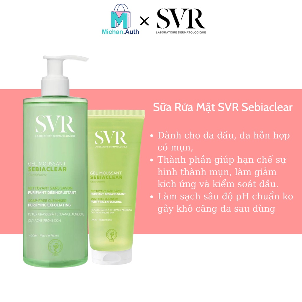 Sữa Rửa Mặt SVR Sebiaclear Gel Moussant