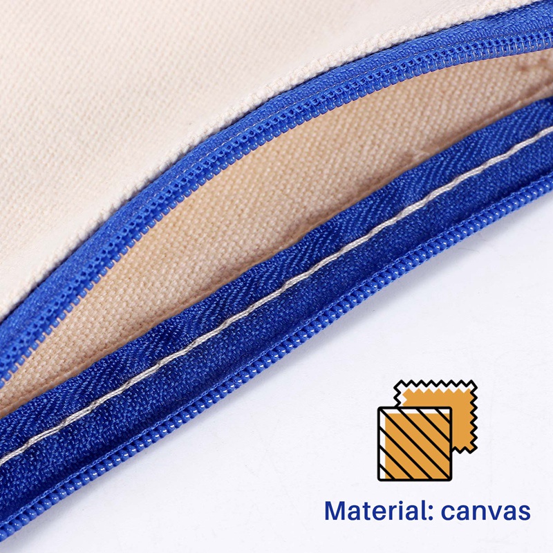 Set 40 Túi Canvas Đựng Bút Chì / Mỹ Phẩm DIY Có Khóa Kéo Nhiều Màu Sắc
