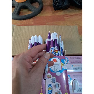 02 hộp - 40 cây bút gel doremon mực tím đầu ngòi 0,5mm