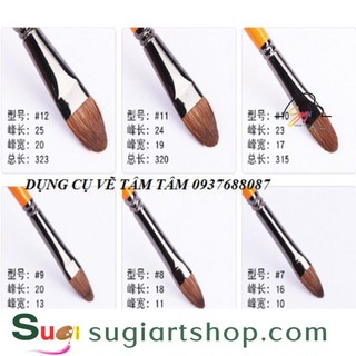 [ Sugi art shop ] [ TÂM TÂM ]-Cọ oval thân cam bán lẻ theo size-