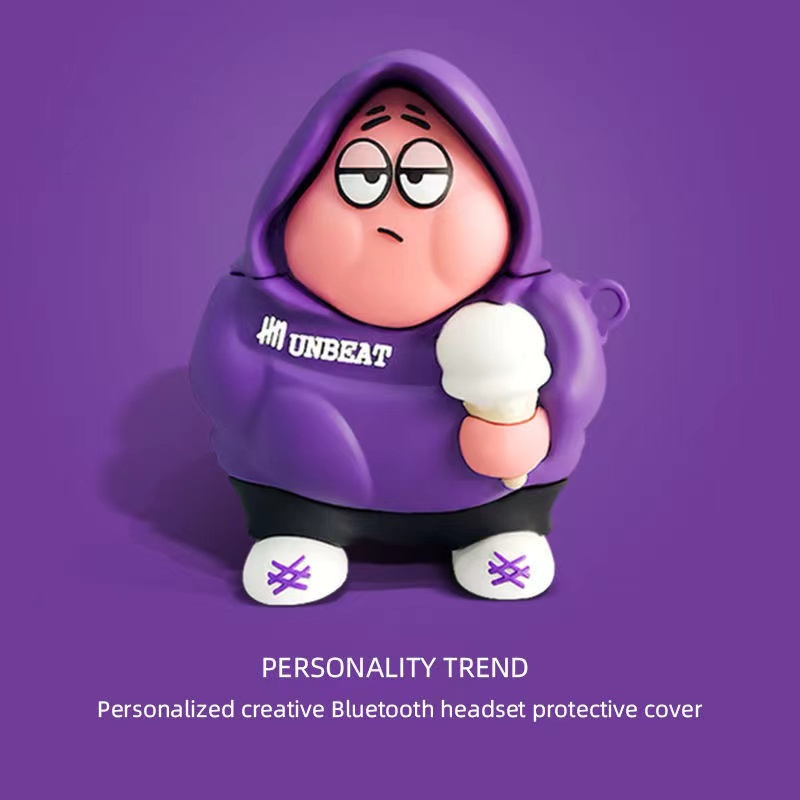 Vỏ Bảo Vệ Hộp Sạc Tai Nghe bluetooth Không Dây OPPO ENCO AIR2 PRO Bằng Silicon Mềm Hình Người Mập 3D Dễ Thương