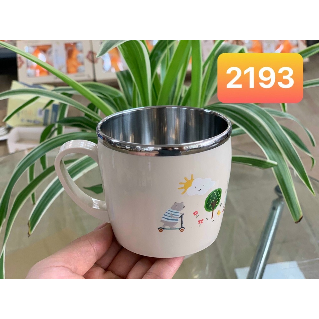 Ca uống nước lõi inox cách nhiệt cute cho bé 2193