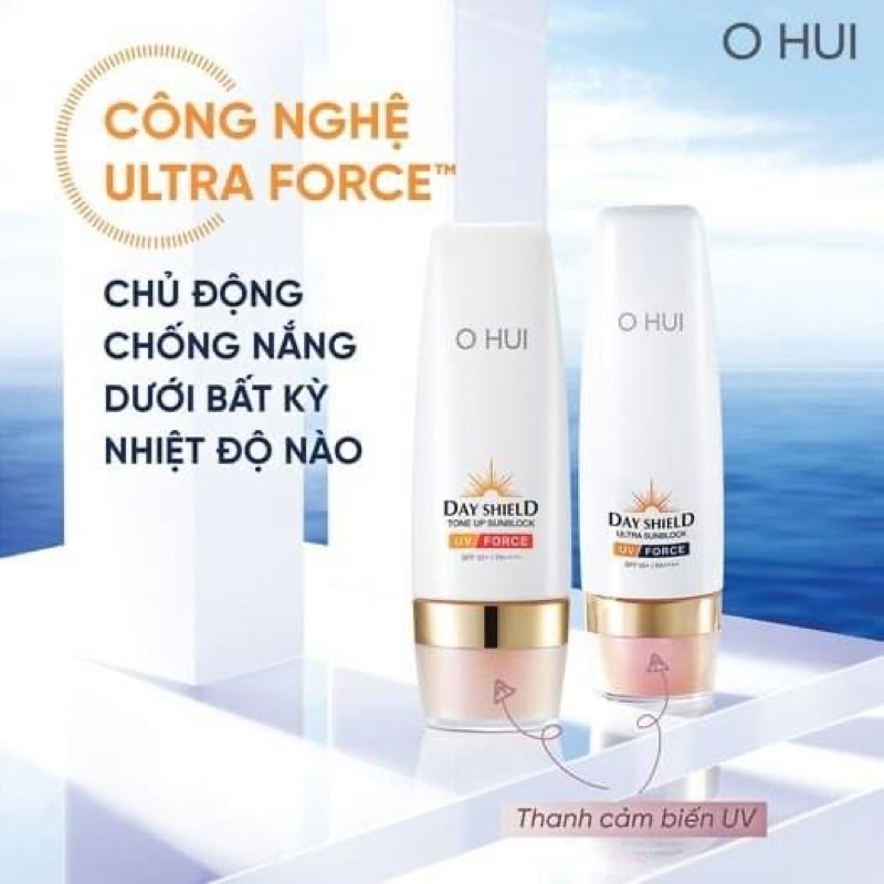 Combo 10 gói kem chống nắng chống tia UV OHUI Day Shield Tone Up Sunblock UV Force SPF50+ PA++++