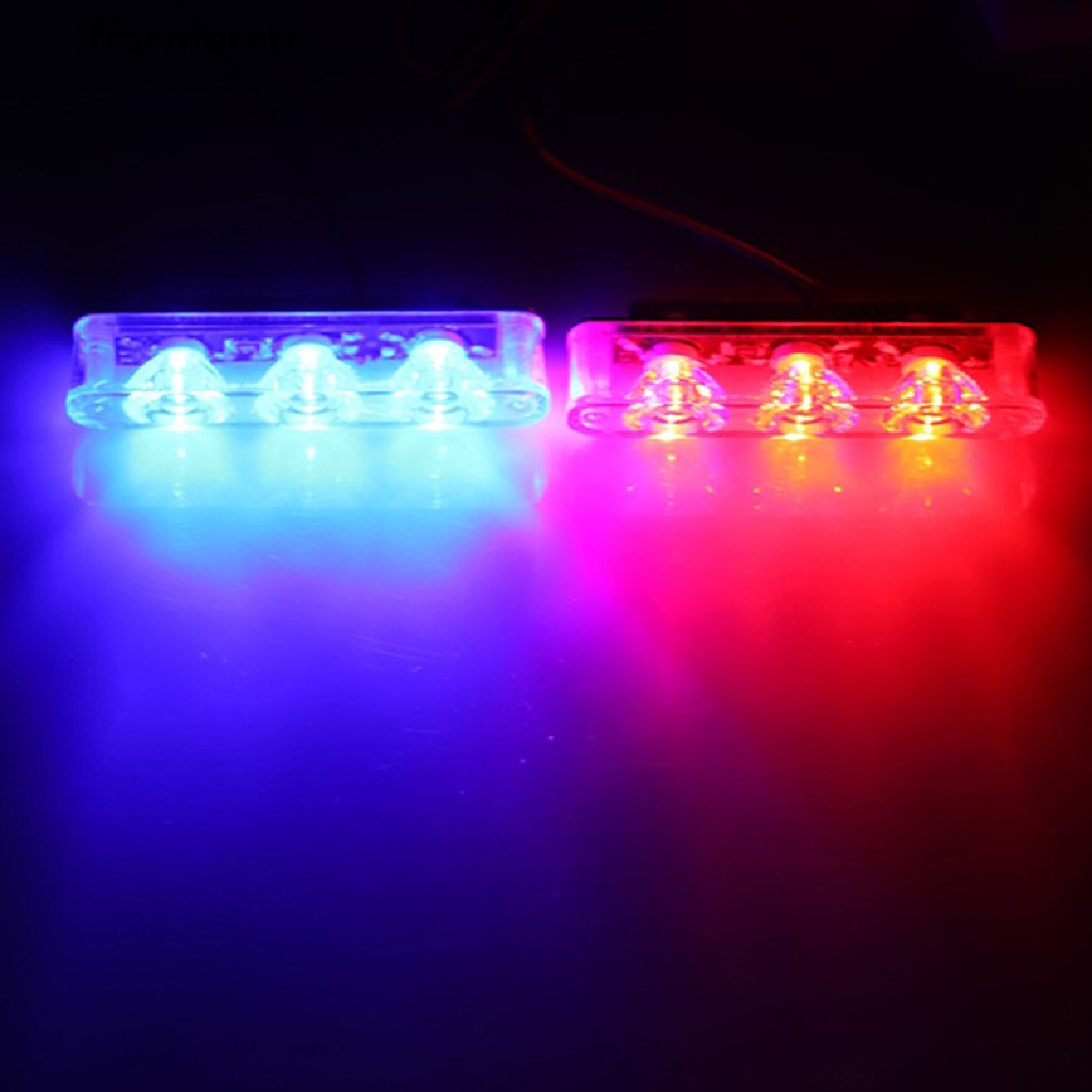 Bộ 2 Đèn LED 3 Bóng 12V 12W Ánh Sáng Nhấp Nháy Cảnh Sát / Xe Hơi / Xe Tải