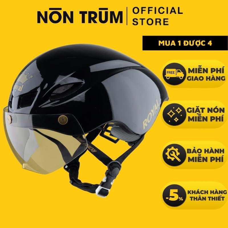 [Nón Trùm] Nón bảo hiểm thể thao xe đạp Royal MD16 có kính đuôi nhọn, nhẹ thoáng khí