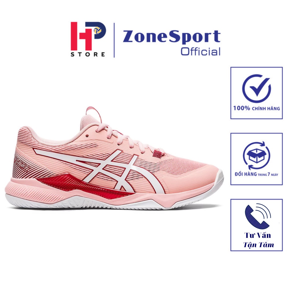 Giày Asics Gel Tactic Hồng - Giày Bóng Chuyền, Cầu Lông, Tennis cổ thấp có đệm gel hấp thụ sốc, đàn hồi, giảm chấn