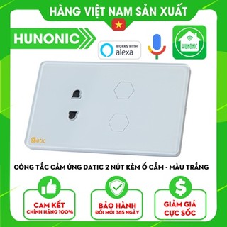 Công Tắc Thông Minh Kèm Ổ Cắm DATIC Màu Trắng│Công Tắc Cảm Ứng Điều Khiển Từ Xa Qua Điện Thoại