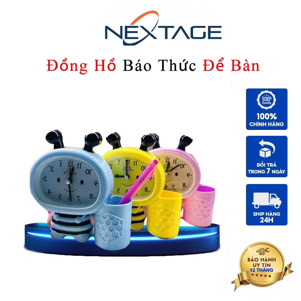 Đồng Hồ N.2 Pin AA  - Chính Hãng NEXTAGE - Hình Chú Ong Xinh Xắn, Decor, Trang Trí Bàn Làm Việc - Bảo Hành 12 Tháng