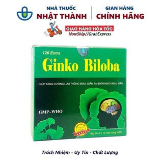 Viên Ginko Biloba bổ não 120mg (hộp 100 viên) - Nhà thuốc Nhật Thành
