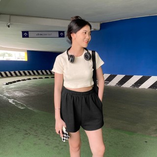 Áo croptop nữ  BASIC ACTIVE TOP FFSTUDIO chất thun gân tăm co giãn