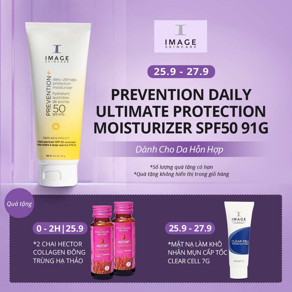 Kem chống nắng dành cho da hỗn hợp Image Skincare Prevention Daily Ultimate Protection Moisturizer SPF50 91g