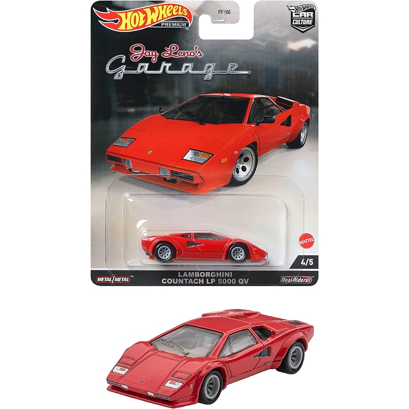 (Premium bánh cao su) Xe mô hình Hot Wheels 1/64 Car Culture Jay Leno Garage Lamborghini Countach 50