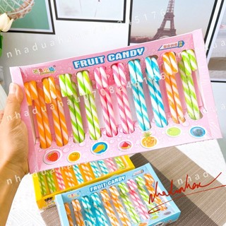 Môt hộp 20 cây kẹo mút hình que gậy sắc màu Noel cây 20gam