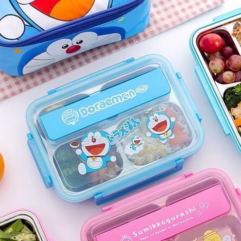 Hộp cơm kèm muỗng đũa inox DORAEMON