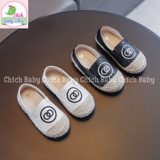  [GIÁ TỐT - SALE DỌN KHO] Giày lười phối cói cho bé gái màu trắng màu đen (kèm video shop quay)