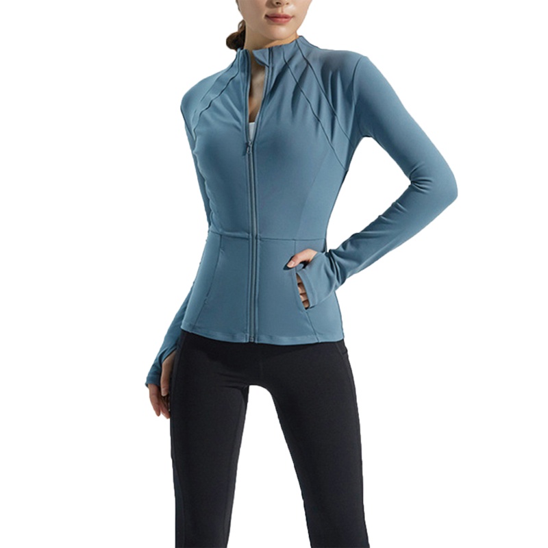 Brroa Áo Khoác Thể Thao Dài Tay Có Khóa Kéo Toàn Diện Mau Khô Cho Nữ
