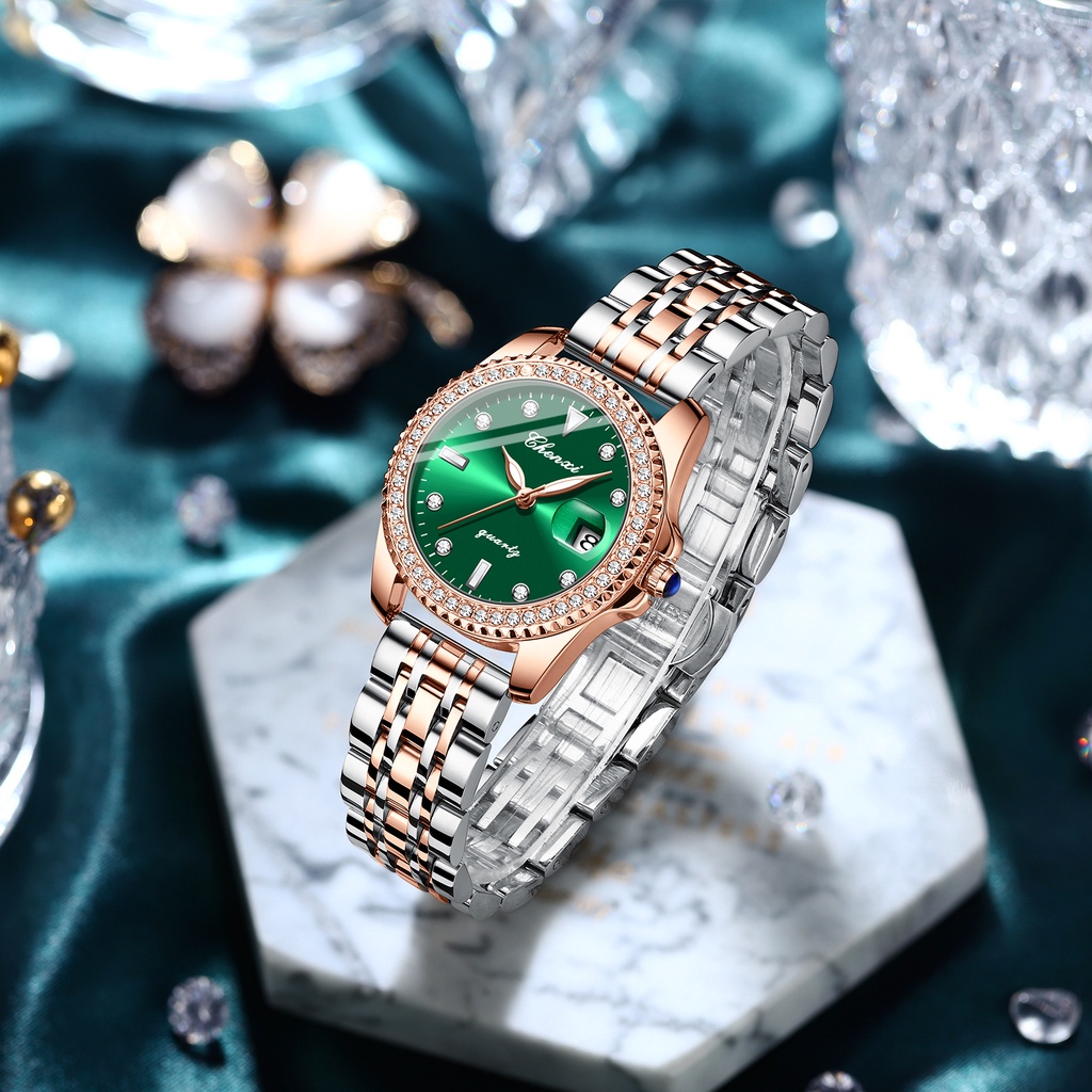 Đồng Hồ CHENXI Bằng Thép Không Gỉ Mạ Vàng Hồng Sang Trọng Chống Thấm Nước Dành Cho Nữ