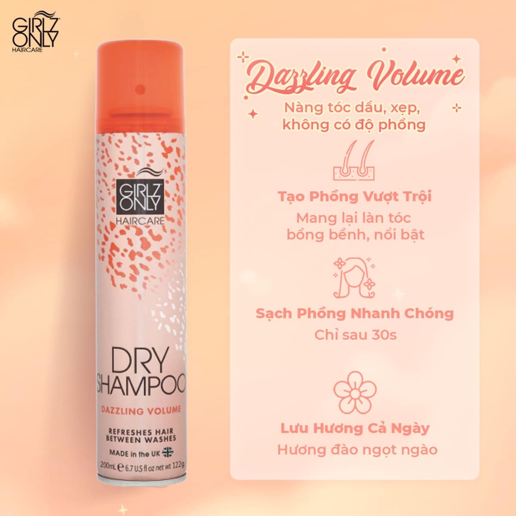 Dầu gội khô girlz only Party Nights / Dawn 'Til Dusk / Dazzling Volume / For Brunettes / For Blondes / De-frizz 200ml