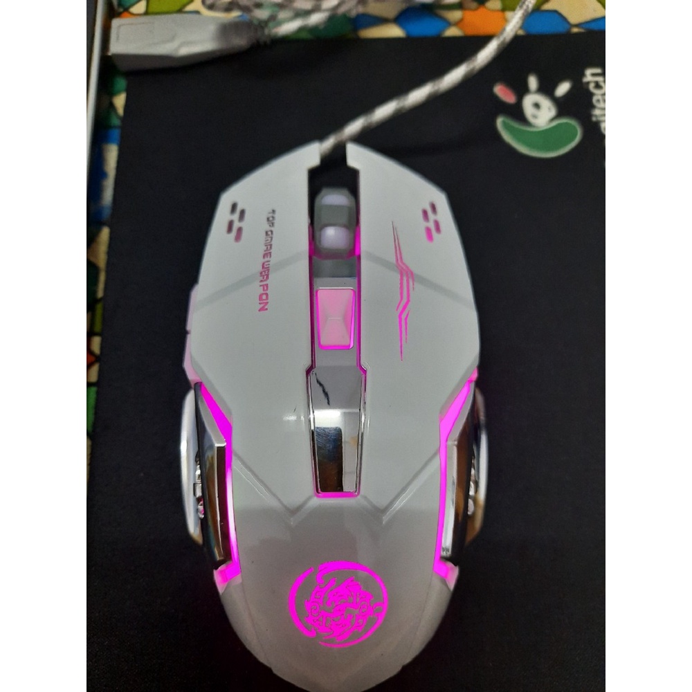 Chuột Game Thủ Có Dây - không dây Cực Bền Thiết Kế Độc Lạ Có LED Nhiều Màu Trắng - Đen - Hồng