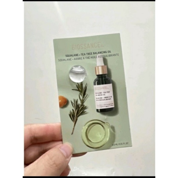 sample dầu dưỡng hữu cơ biossance squalane +tea tree balancing oil 0,5ml