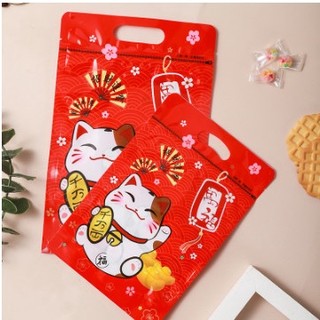 Túi zip mẫu Mèo thần tài ( set 50c)