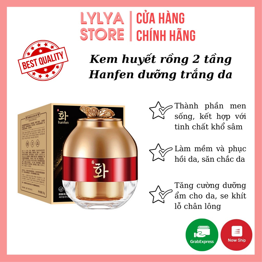 Kem huyết rồng 2 tầng Hanfen dưỡng trắng da - Ngăn ngừa lão hóa