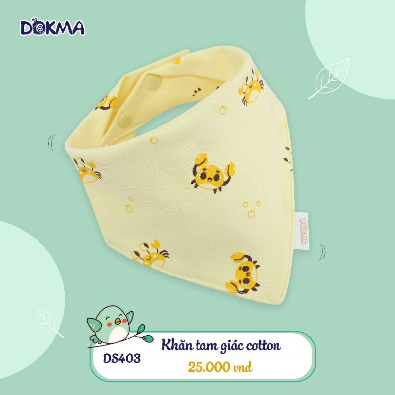 Khăn yếm tam giác cotton Dokma in hình siêu xinh
