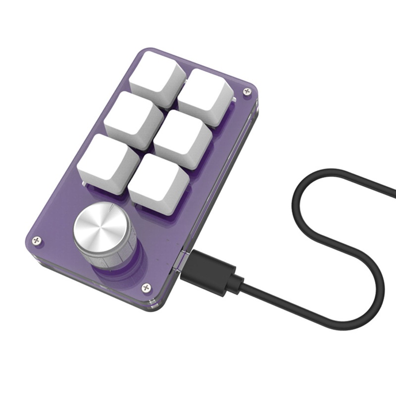 Bàn Phím Cơ Chơi Game 6 Phím Kèm Núm Điều Chỉnh Âm Lượng Macro Kết Nối USB Type-C Cho Máy Tính Bảng