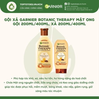 Gội xả Garnier Botanic Therapy Mật ong phục hồi tóc siêu hư tổn, làm bóng và vào nếp tóc