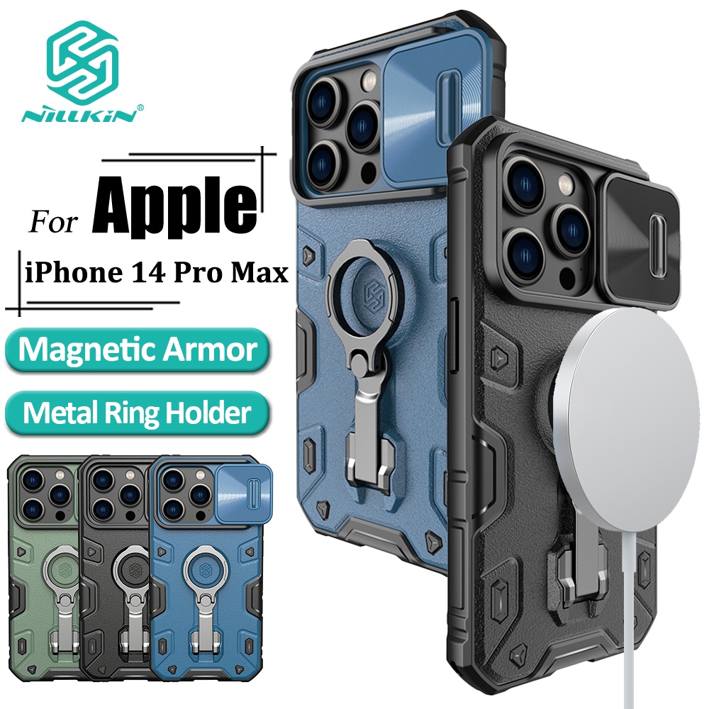 Ốp Điện Thoại Nillkin Chống Sốc Có Vòng Đỡ Từ Tính Bảo Vệ Camera Cho iPhone 14 Pro Max
