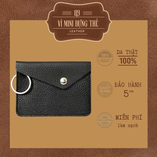 [ĐẲNG CẤP] Ví đựng thẻ nam nữ Q9 LEATHER cao cấp da bò thật ví mini MK01 thiết kế nhỏ gọn tinh tế