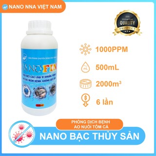 Nano bạc thủy sản⚛️Nano bạc FIN+ 1000ppm làm sạch bể cá, phòng & điều trị bệnh cho tôm cá