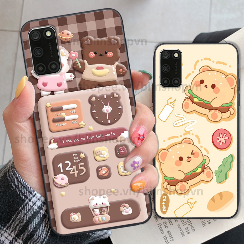 Ốp Oppo A52 / A92 in hình gấu chocolate kẹo ngọt siêu đẹp siêu xinh