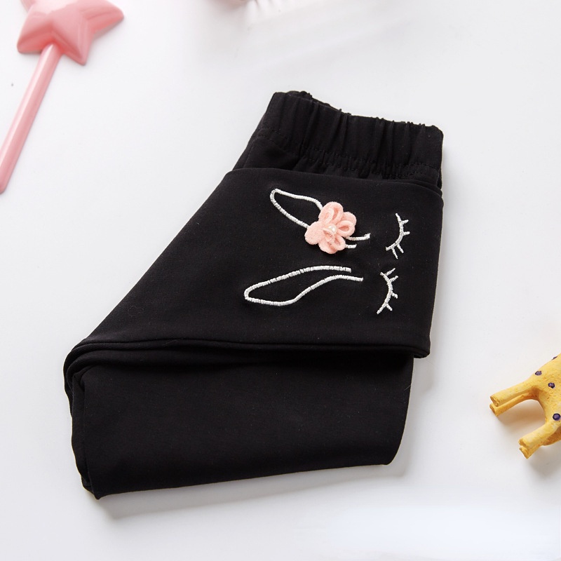 Quần Dài cotton Mỏng in Họa Tiết Thỏ Hoạt Hình Dễ Thương Cho Bé Gái