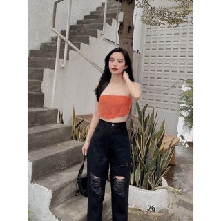 [ẢNH THẬT+HÀNG SẴN] QUẦN BAGGY ĐEN RÁCH MS76