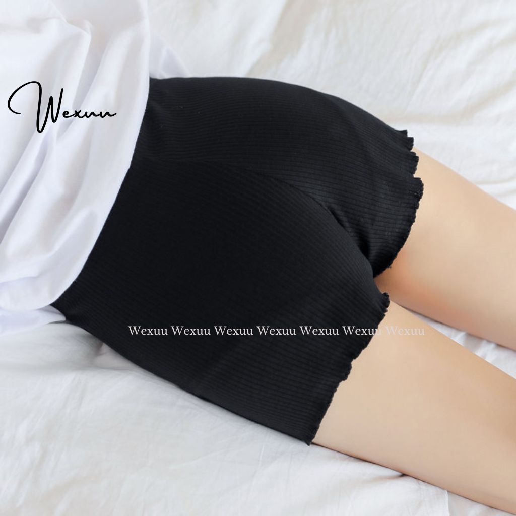 Quần mặc váy bảo hộ Wexuu Design dáng đùi chống lộ vải cotton gân tăm co dãn thoáng mát - QV10