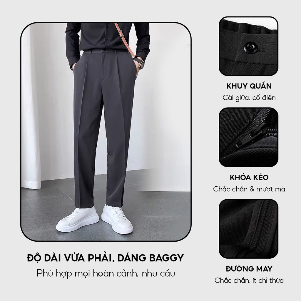 Quần âu nam ELNIDO chất vải cao cấp co giãn có đường may chuẩn, kiểu dáng sang trọng ,lịch lãm ED04